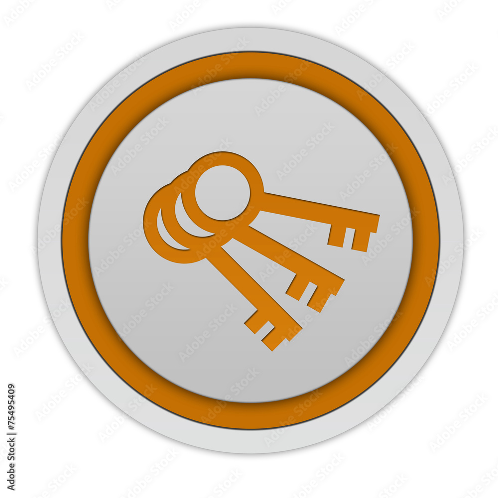 Key circular icon on white background Key circular icon on white background