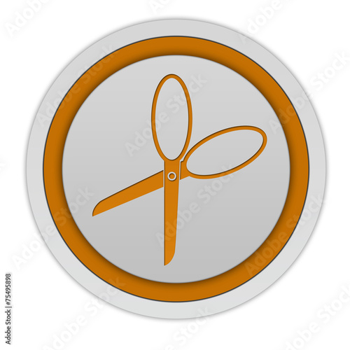 Scissors circular icon on white background