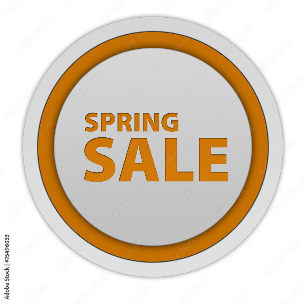 Spring sale circular icon on white background Spring sale circular icon on white background