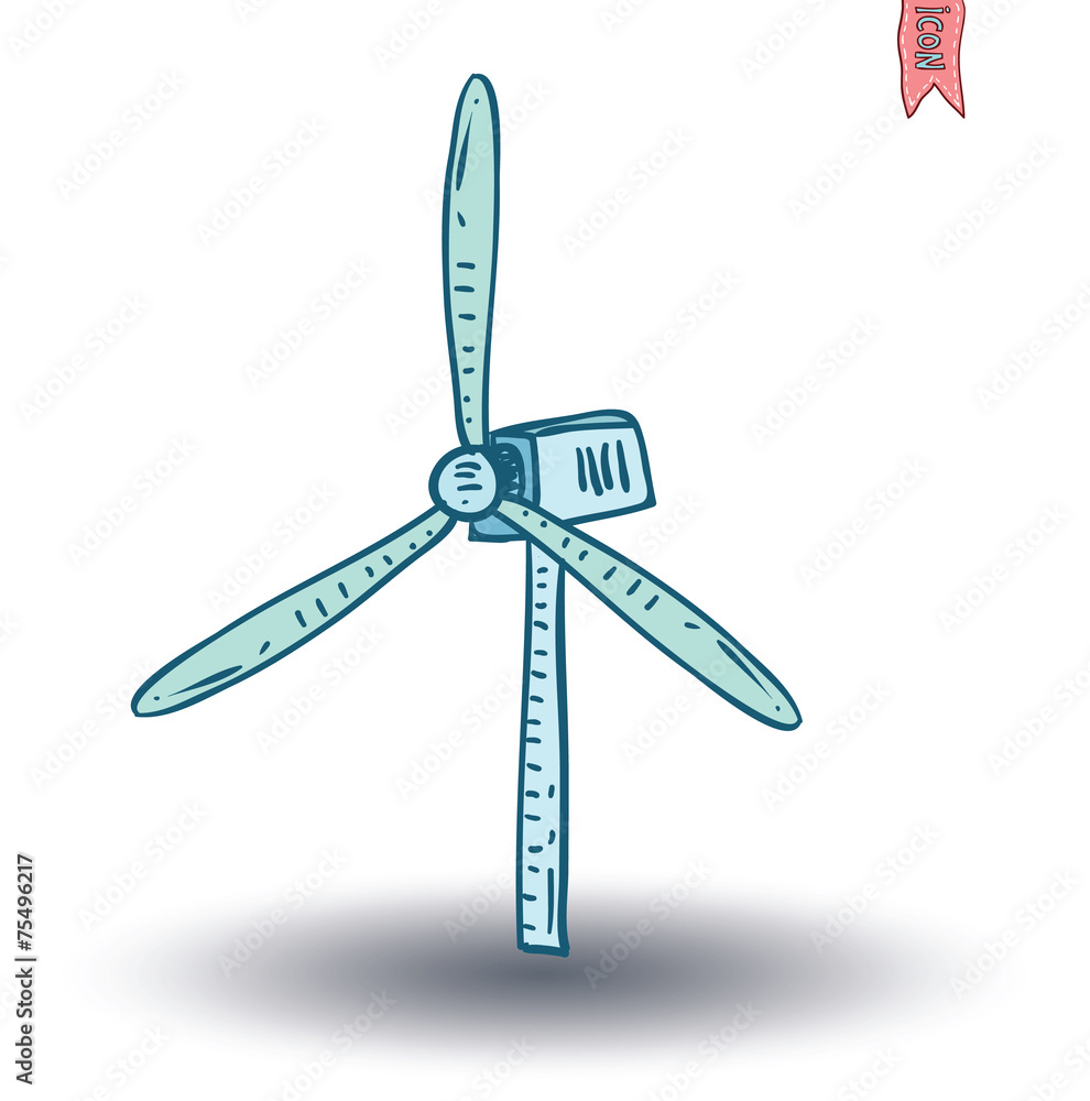 Eco green energy windmill - vector illustration Eco green energy windmill - vector illustration