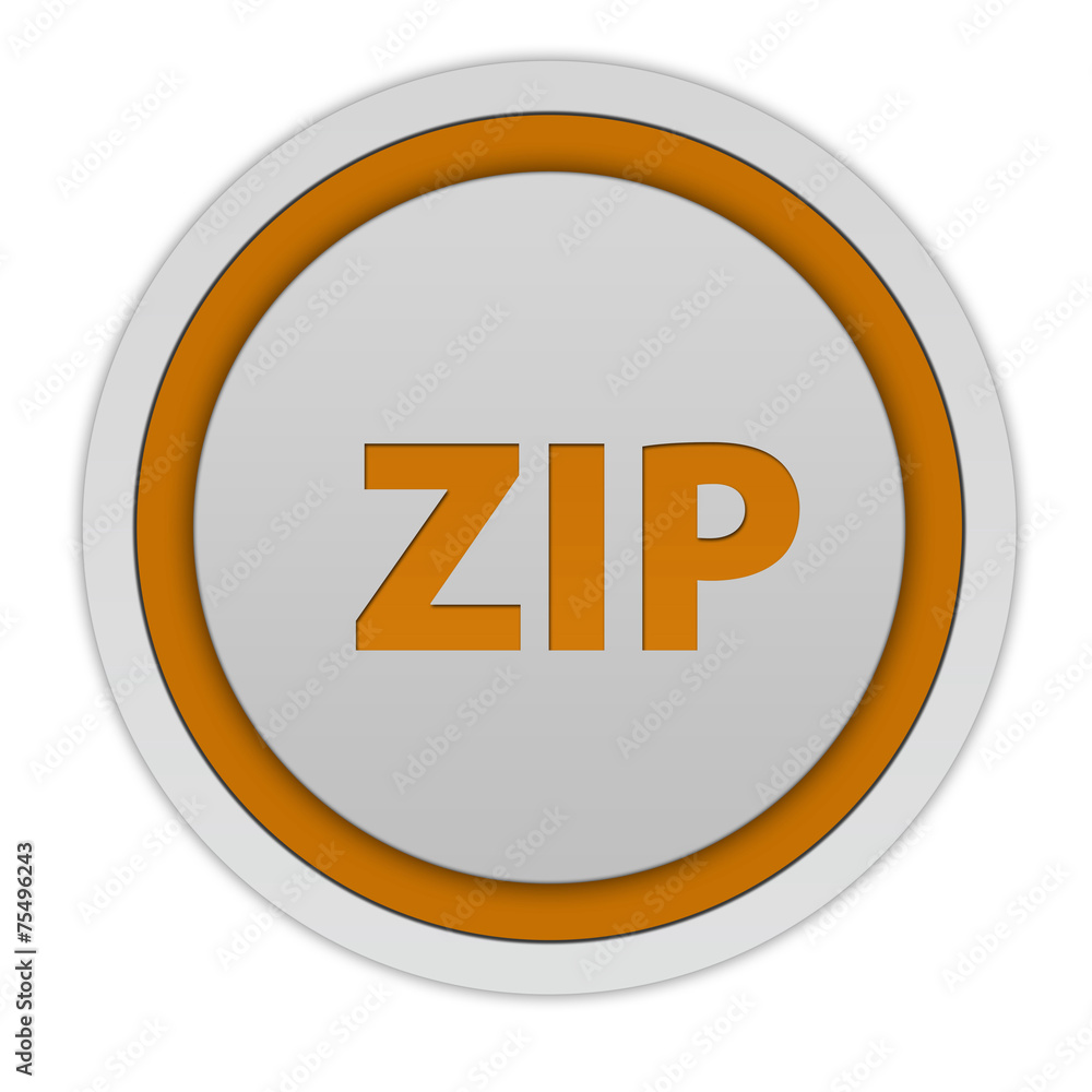 ZIP circular icon on white background ZIP circular icon on white background