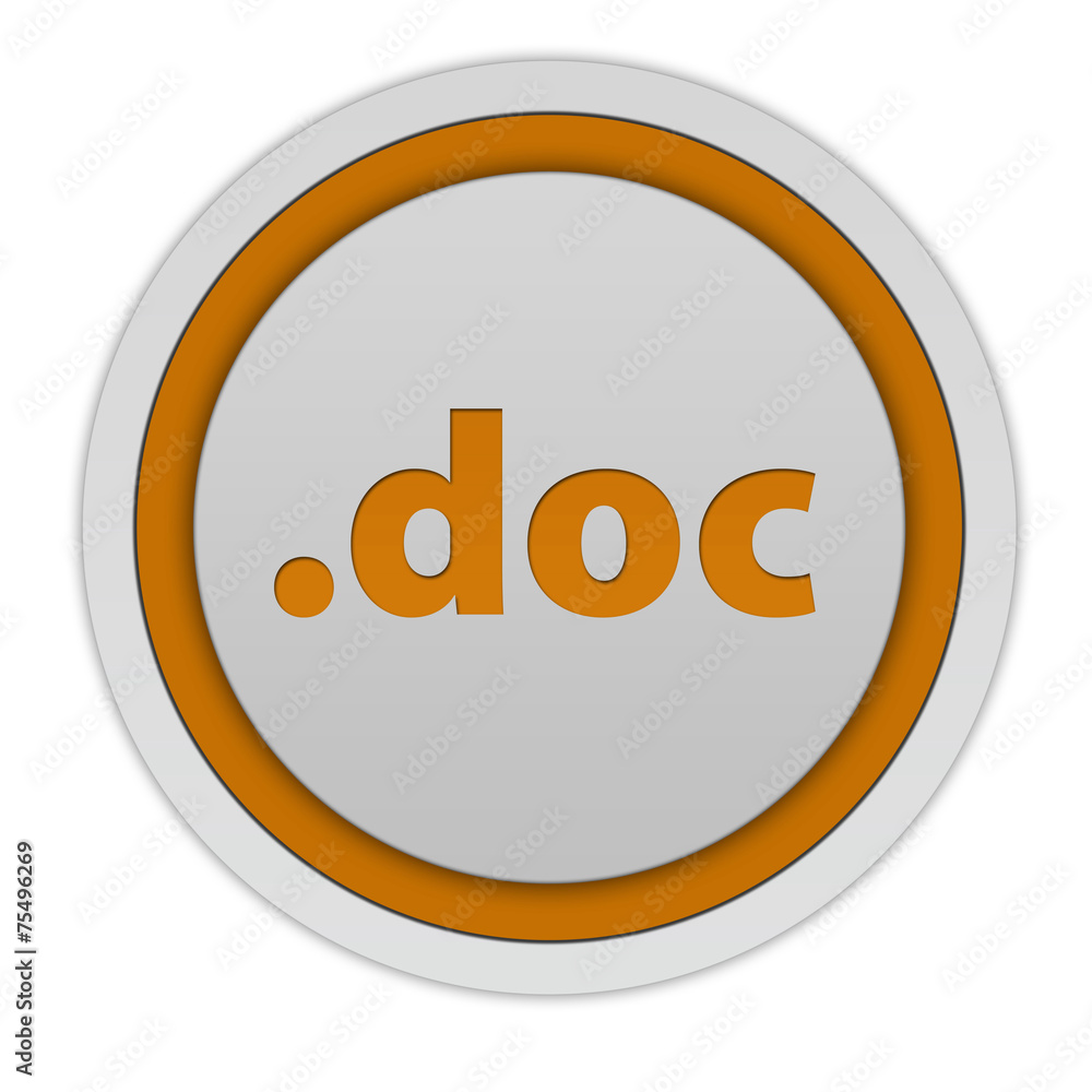 .doc circular icon on white background .doc circular icon on white background