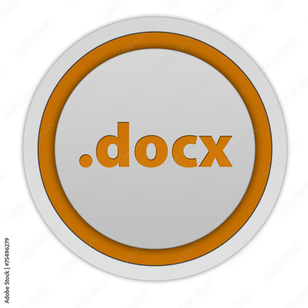 .docx circular icon on white background .docx circular icon on white background