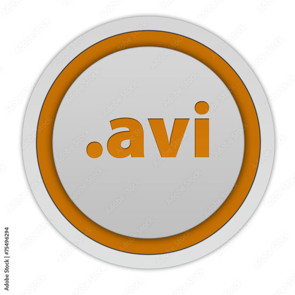 .avi circular icon on white background .avi circular icon on white background
