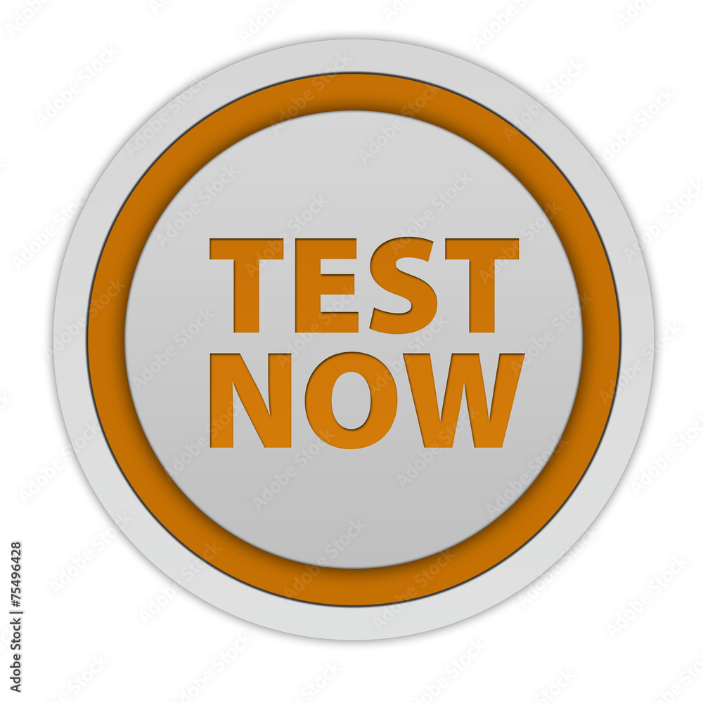 Test now circular icon on white background Test now circular icon on white background