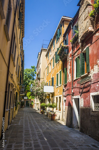 Fototapeta Naklejka Na Ścianę i Meble -  street in historic Venice, Italy with beautiful monument