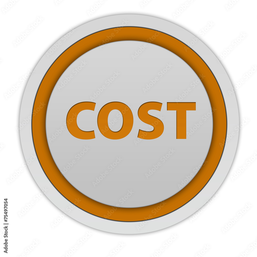 Cost circular icon on white background Cost circular icon on white background