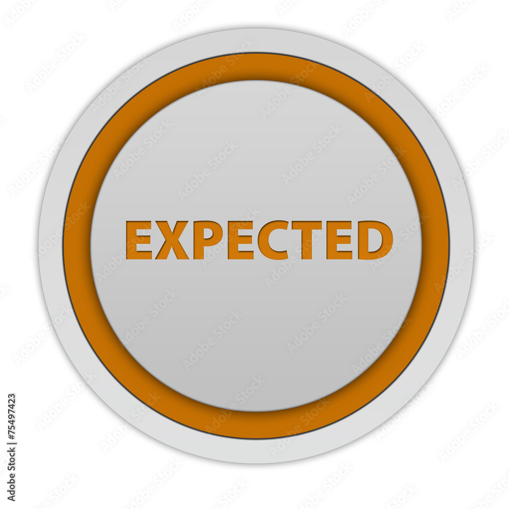 Expected circular icon on white background Expected circular icon on white background
