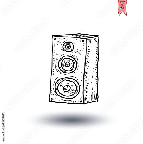 Speaker, hand drawn illustration.