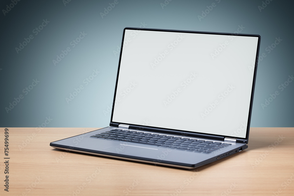 Laptop with blank screen Laptop with blank screen