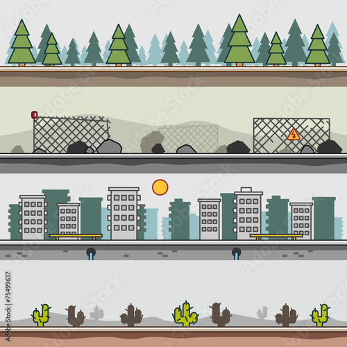 Parallax backgrounds for video games set 1