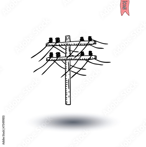 electrical pole icon - vector illustration