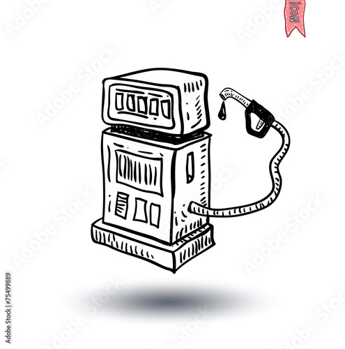 gas pump Electricity icon - vector illustration