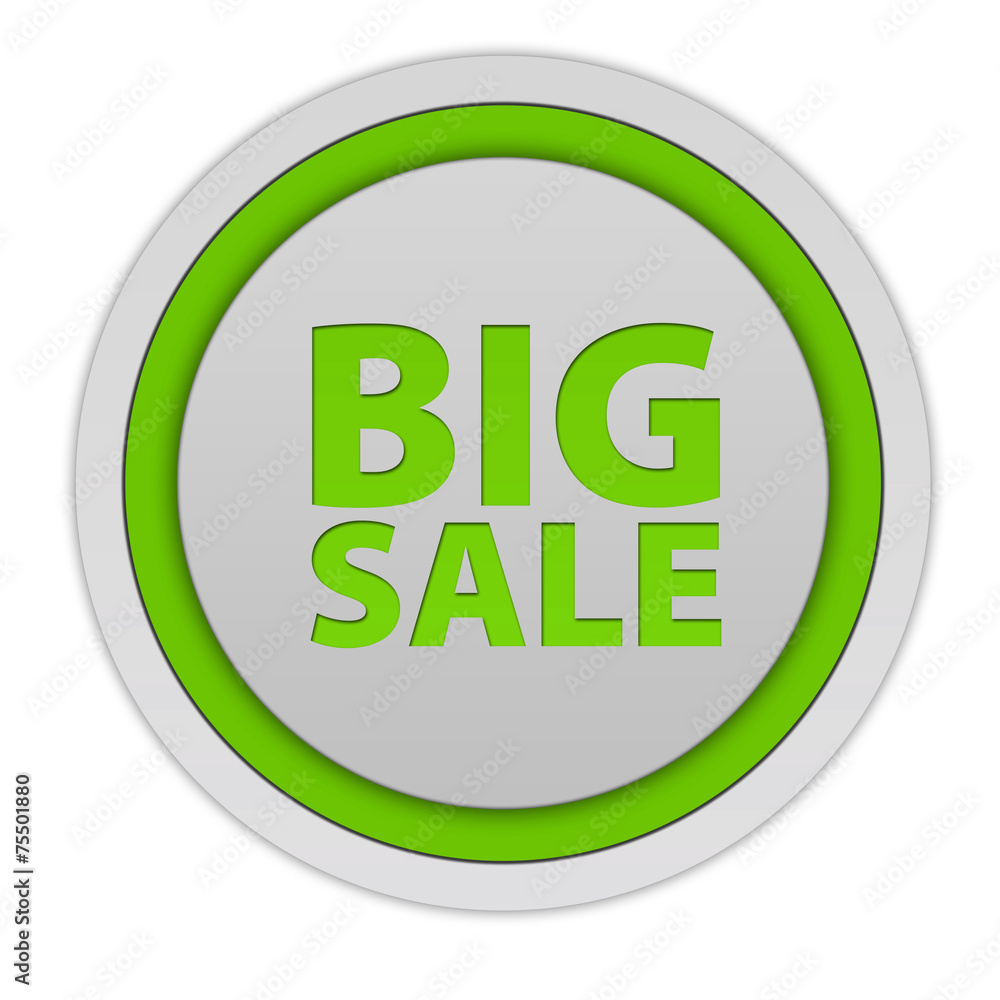 Big sale circular icon on white background Big sale circular icon on white background