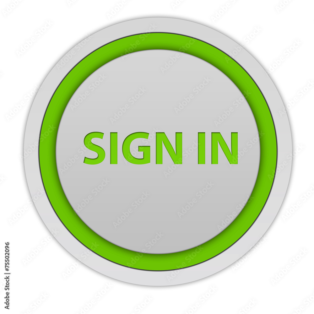 sign in circular icon on white background sign in circular icon on white background