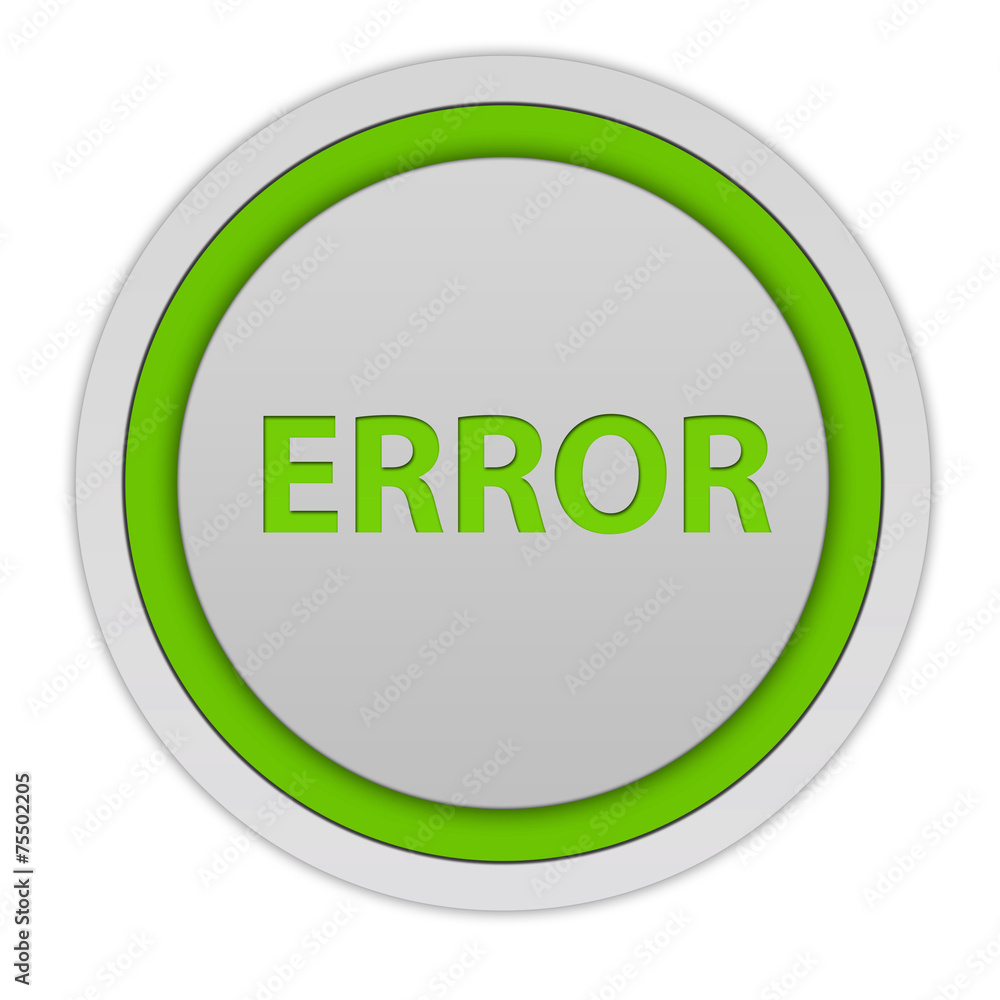 error circular icon on white background error circular icon on white background