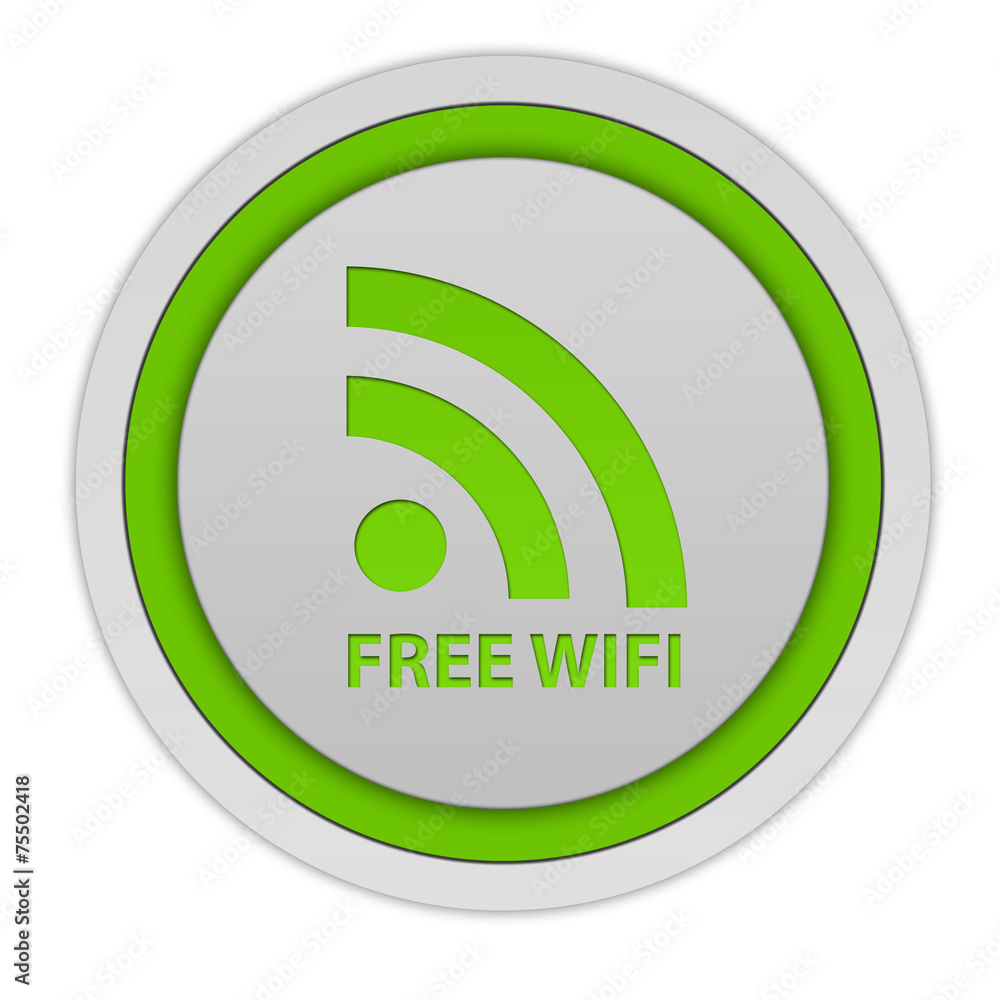 Free wifi circular icon on white background Free wifi circular icon on white background