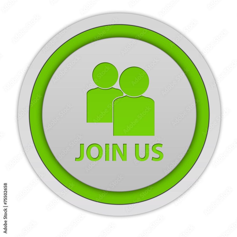 Join us circular icon on white background Join us circular icon on white background