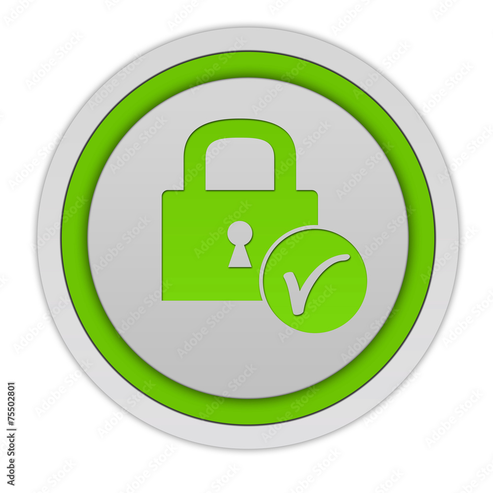 Lock circular icon on white background Lock circular icon on white background
