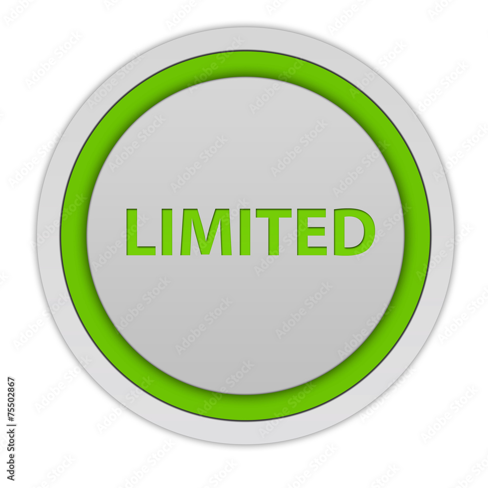 Limited circular icon on white background Limited circular icon on white background