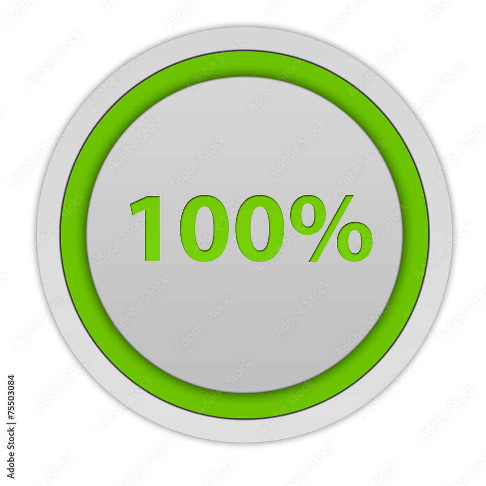 Hundred percent circular icon on white background Hundred percent circular icon on white background