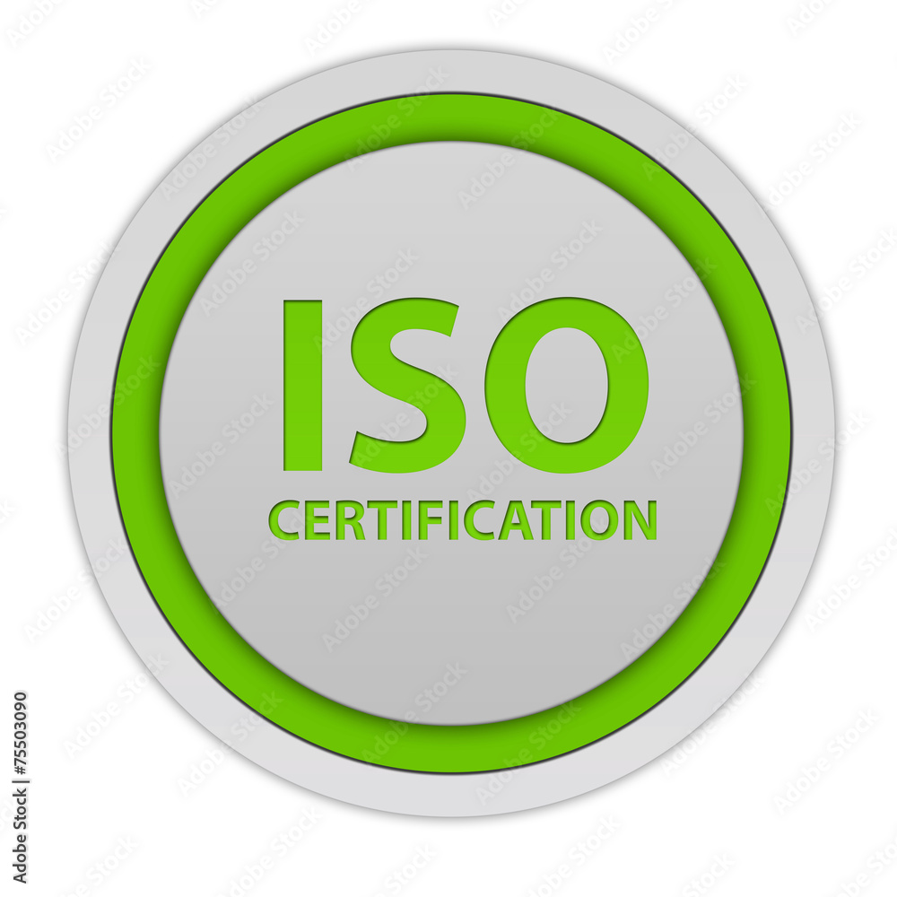 Iso certification circular icon on white background Iso certification circular icon on white background