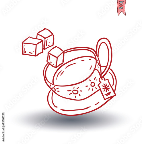 tee cup icon, vector.