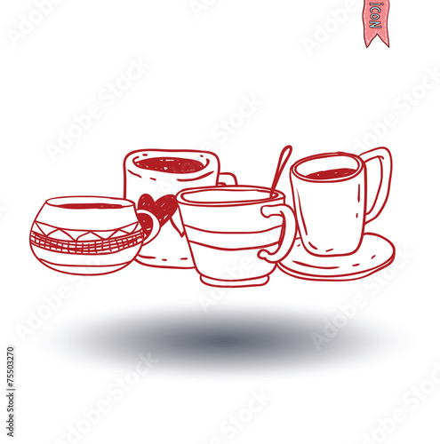 Coffee cup icon, vector.