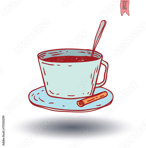 Coffee cup icon, vector.