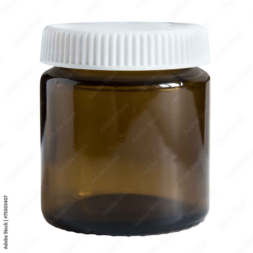 small brown glass vial isolated on white background small brown glass vial isolated on white background