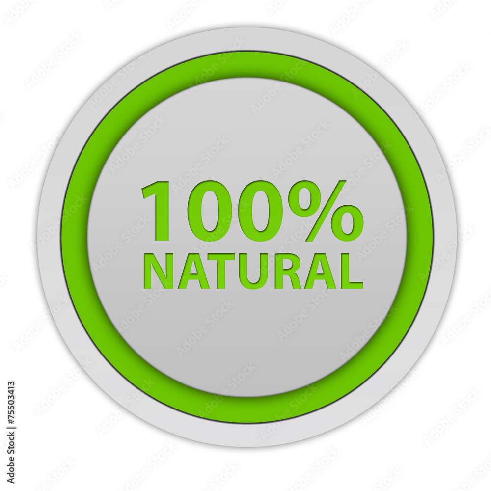 100% natural circular icon on white background 100% natural circular icon on white background