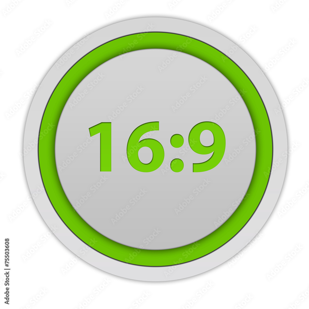16:9 circular icon on white background 16:9 circular icon on white background