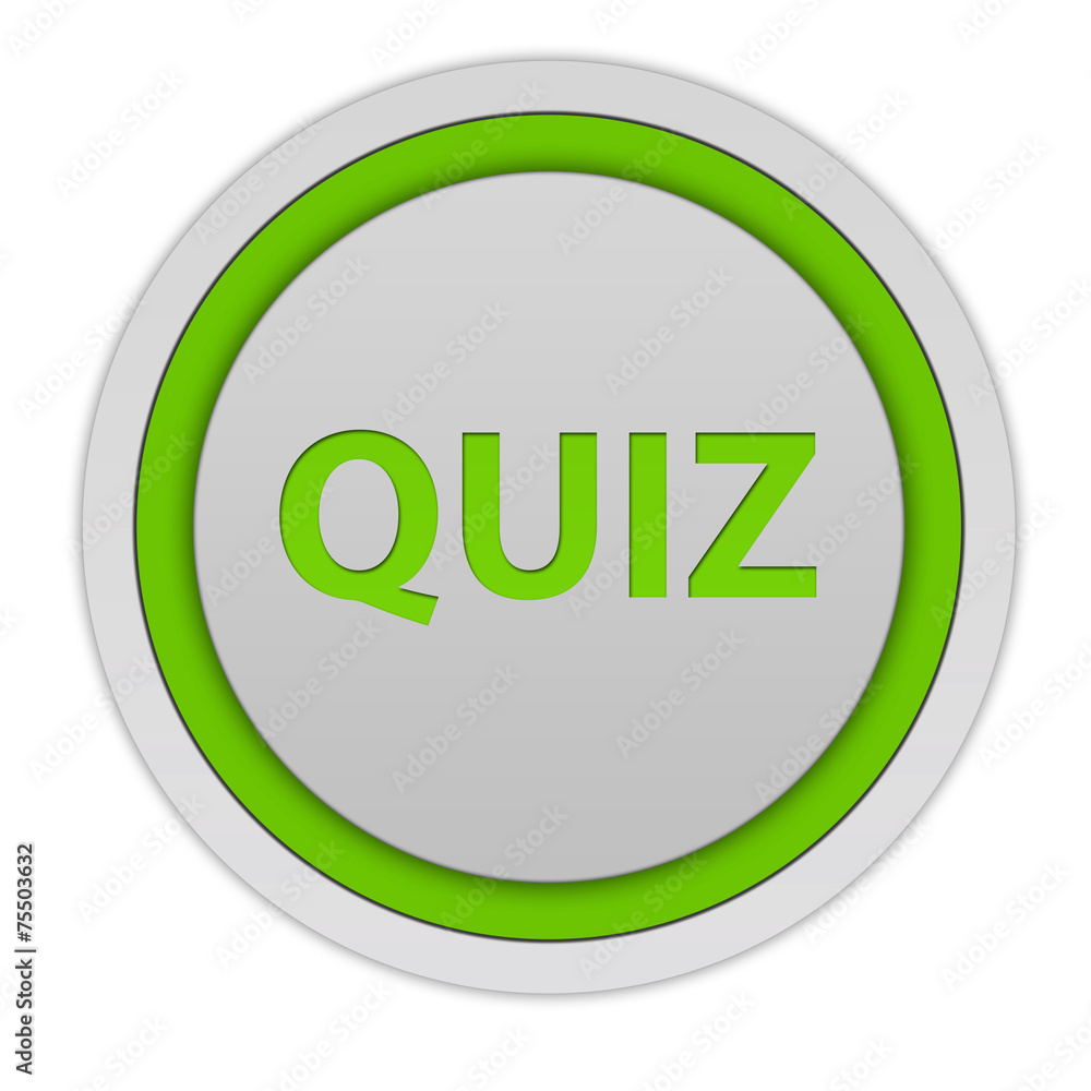 Quiz circular icon on white background Quiz circular icon on white background