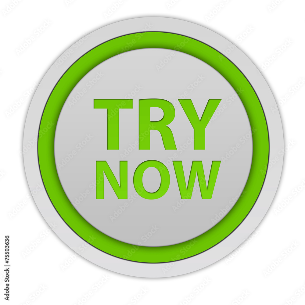 Try now circular icon on white background Try now circular icon on white background