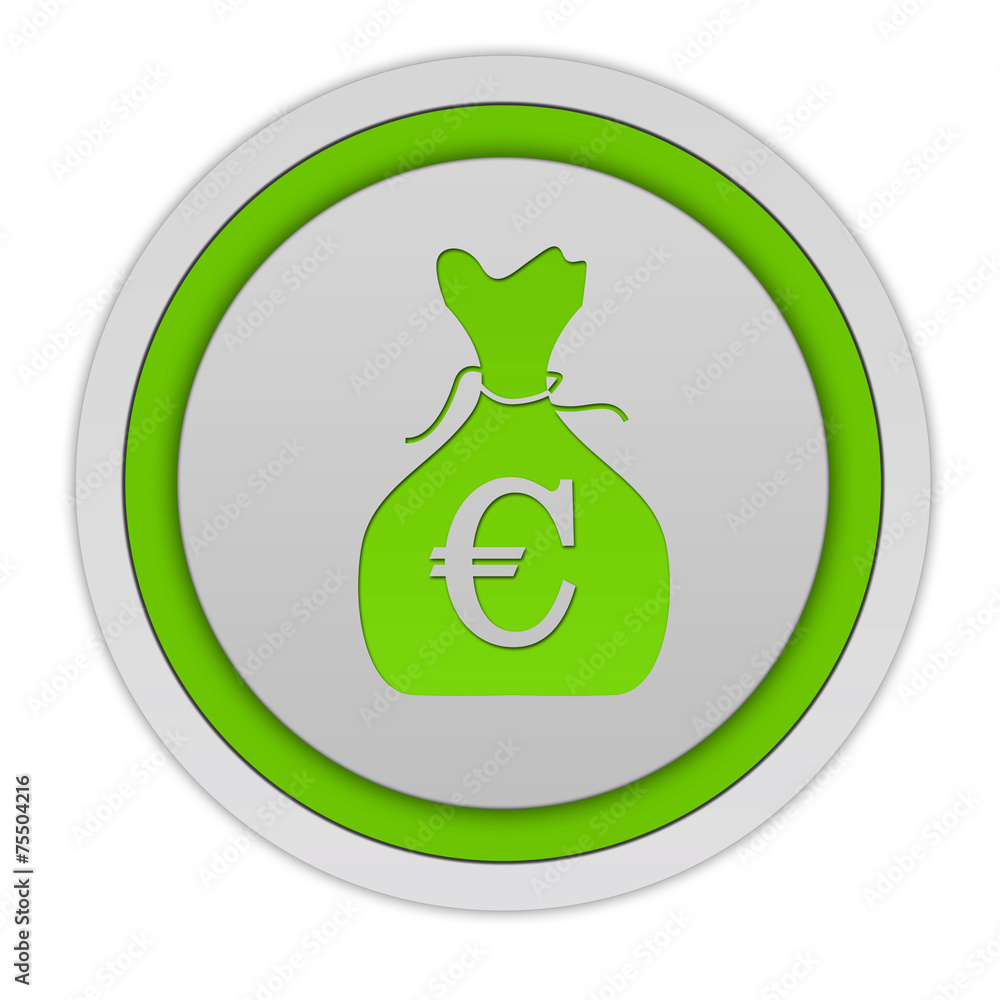 Euro money bag circular icon on white background Euro money bag circular icon on white background