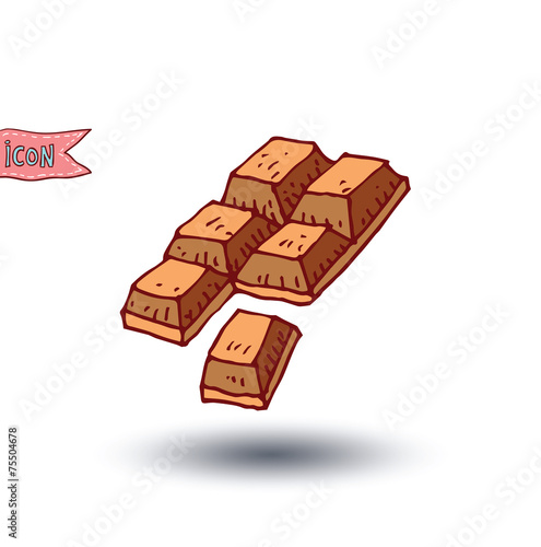 chocolate bar isolated. Hand drawn vector illustration.