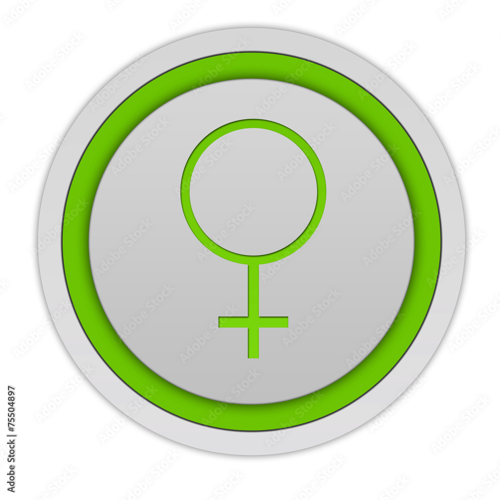 Female circular icon on white background Female circular icon on white background