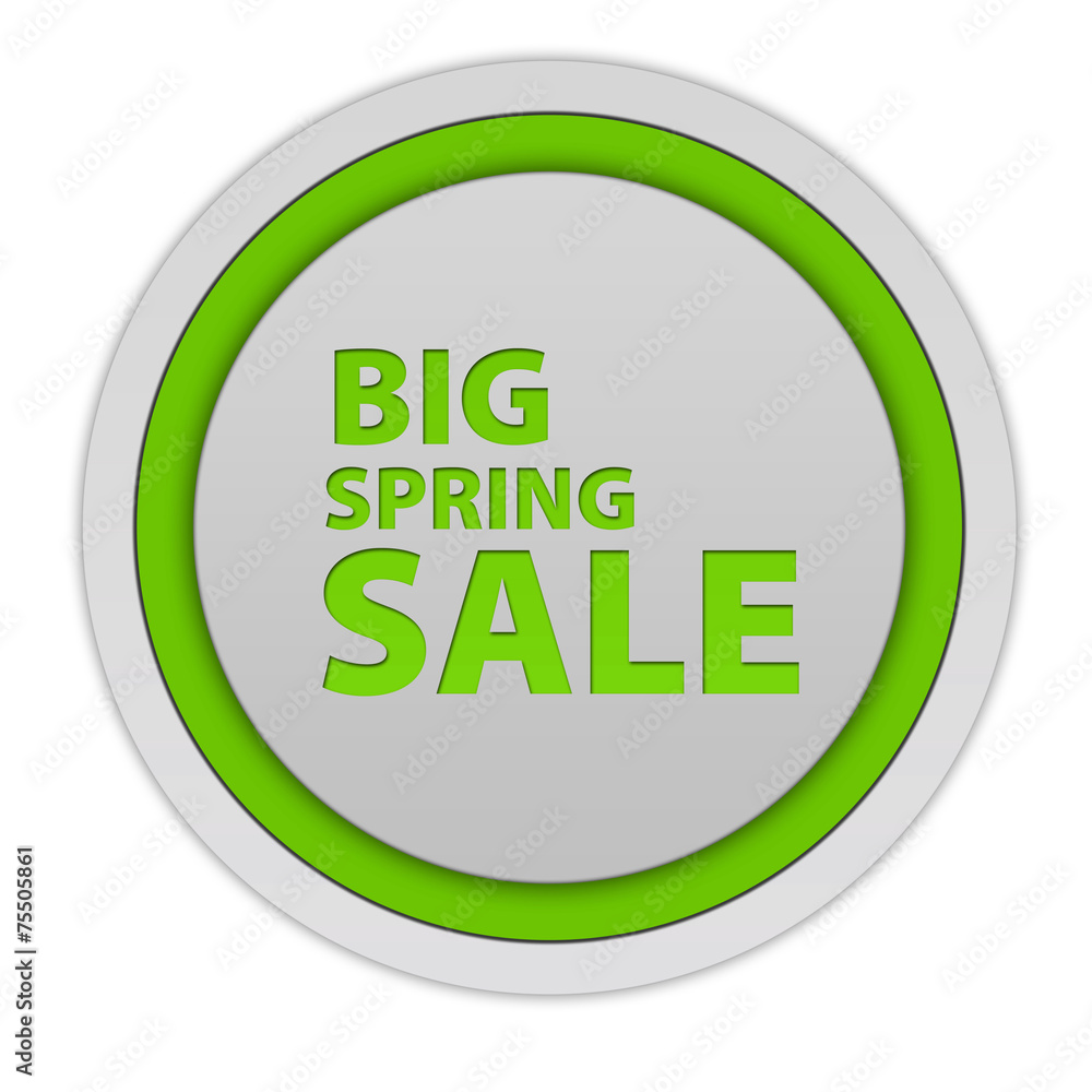 Spring sale circular icon on white background Spring sale circular icon on white background
