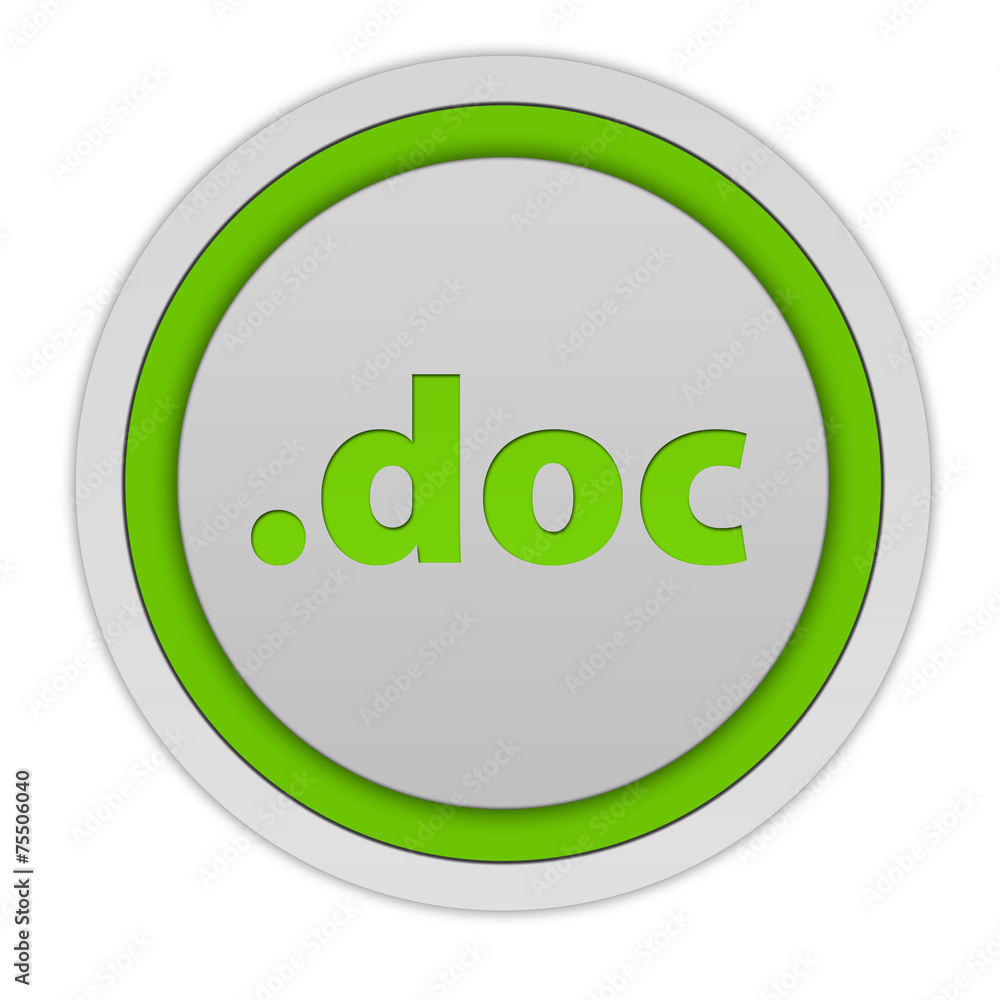 .doc circular icon on white background .doc circular icon on white background
