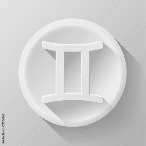 Vector modern signs of the zodiac. Circle icons. Gemini