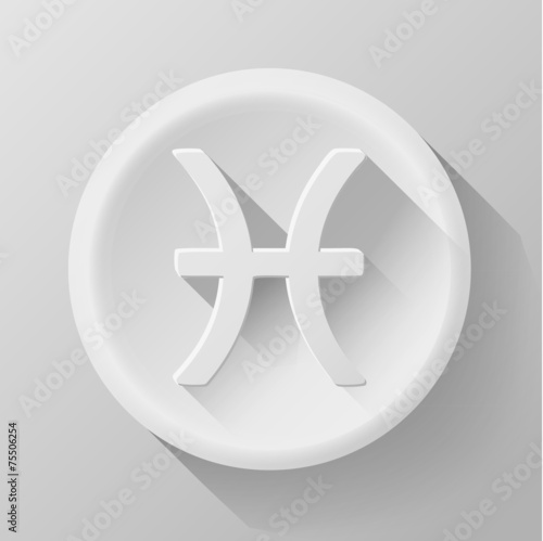 Vector modern signs of the zodiac. Circle icons. Pisces