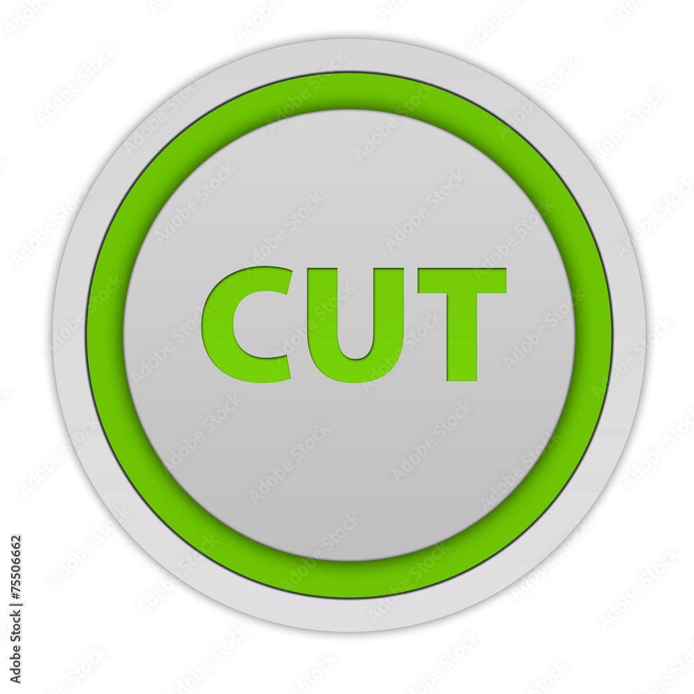 Cut circular icon on white background Cut circular icon on white background