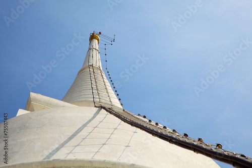 Ladder to Top of White Pagoda at Wat Prayurawongsawas Worawiharn
