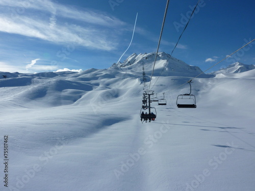 Ski lift in French Alps photo
