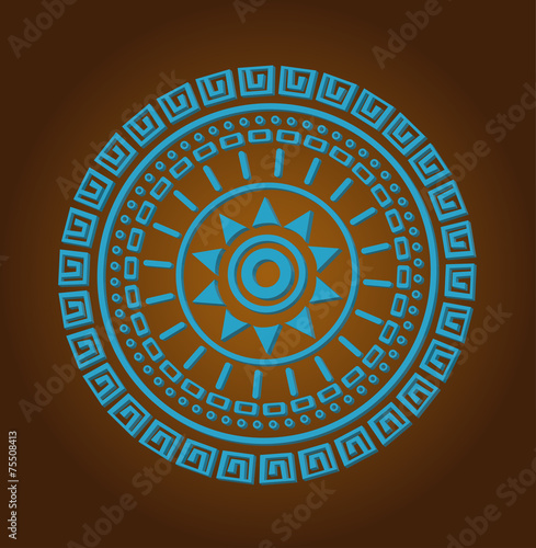 Aztec sun circle ornament