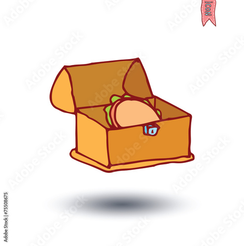 lunchbox isolated Back to school, icons, vector illustration.
