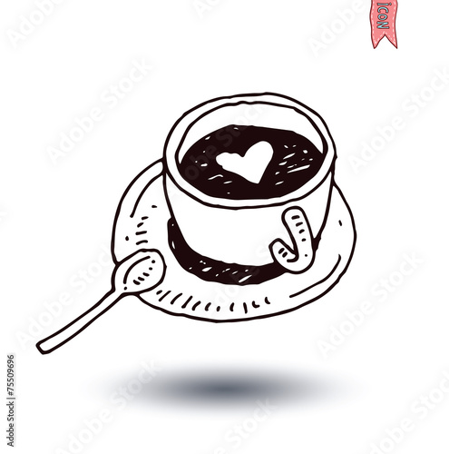 Coffee cup icon, vector.
