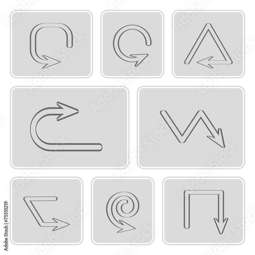 set of monochrome icons with arrow symbols for your design