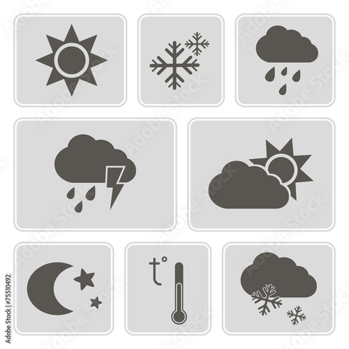 set of monochrome weather icons for your design