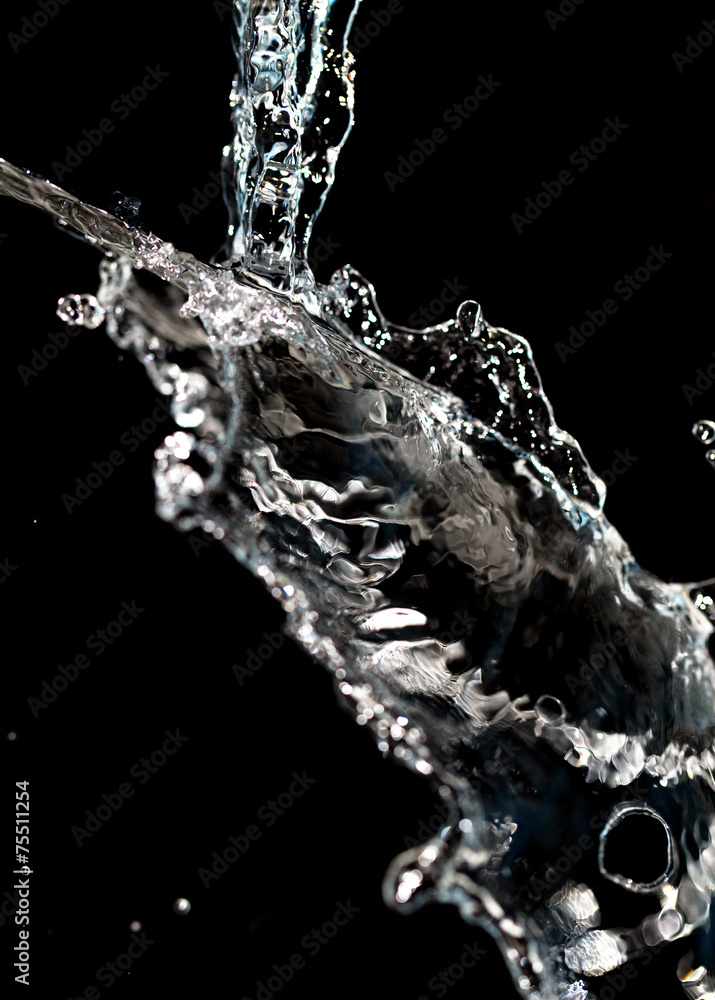 spray water on a black background spray water on a black background